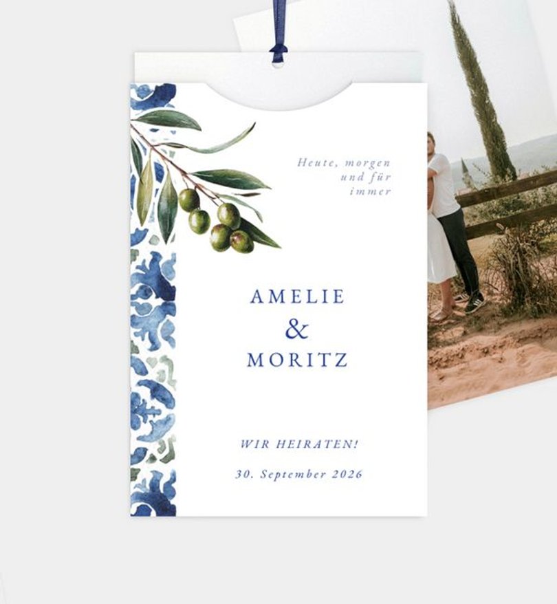 Einladungskarte Hochzeit Olive Theory