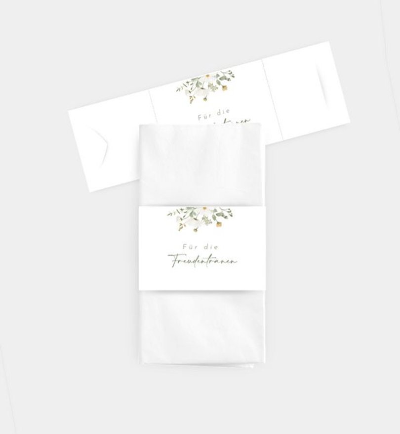 Taschentücher Banderole Hochzeit Blumenstrauß