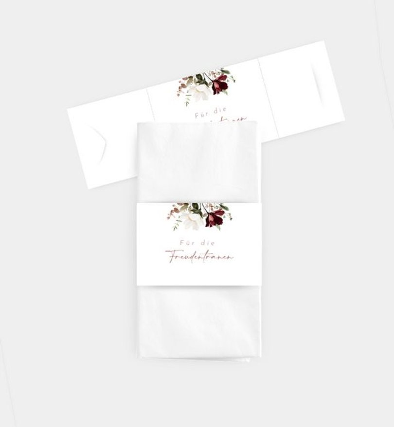 Taschentücher Banderole Hochzeit Blumenstrauß