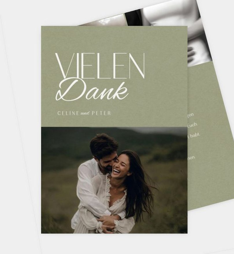 Dankeskarte Hochzeit Timeless Letters