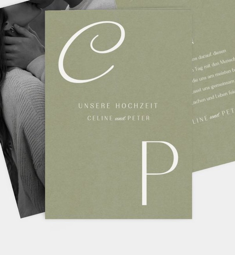 Einladungskarte Hochzeit Timeless Letters