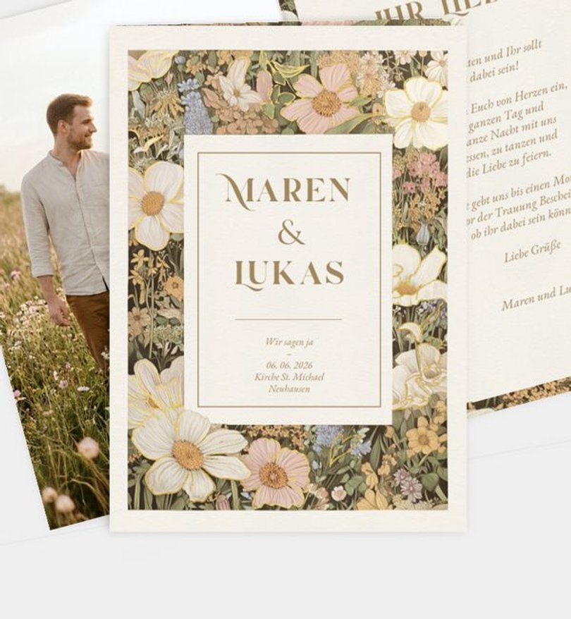 Einladungskarte Hochzeit Heavy Meadow