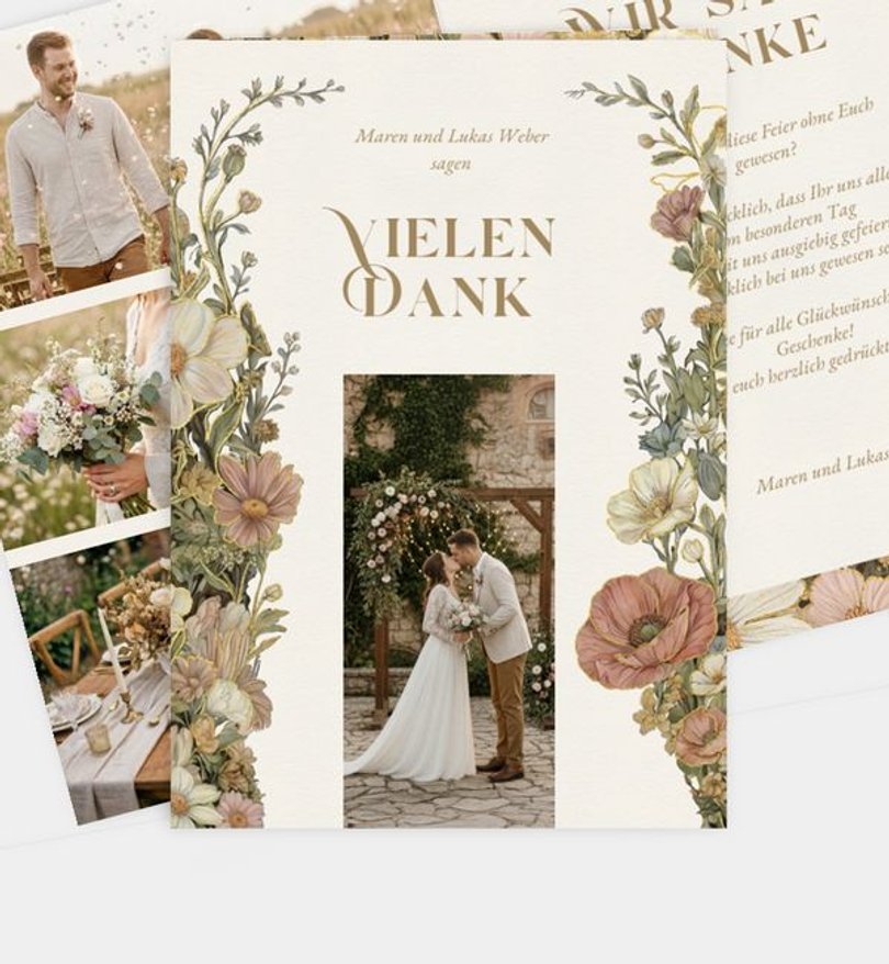 Dankeskarte Hochzeit Heavy Meadow