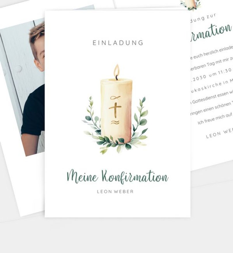 Einladungskarte Konfirmation Meine Kerze