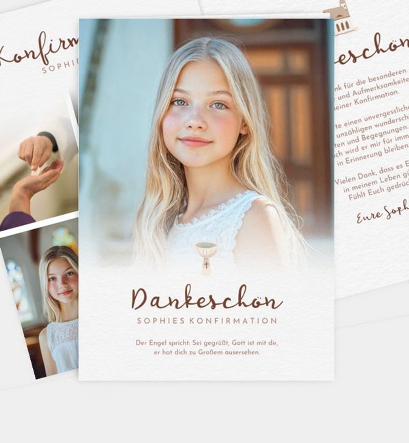 Dankeskarte Konfirmation Zarte Konfirmation