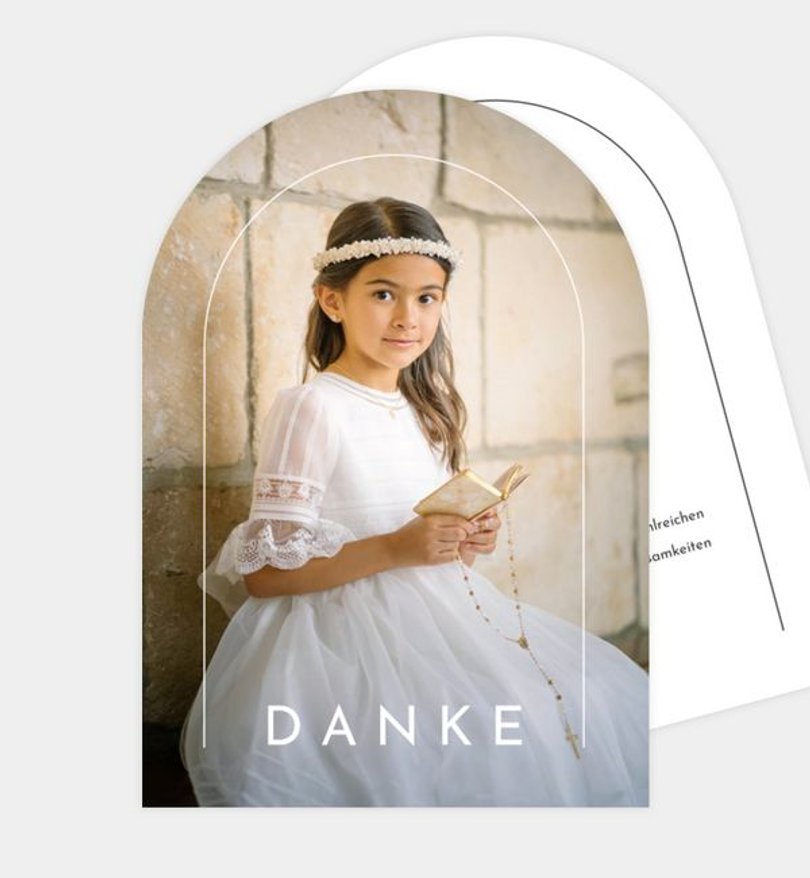 Dankeskarte Kommunion Golden Beginnings