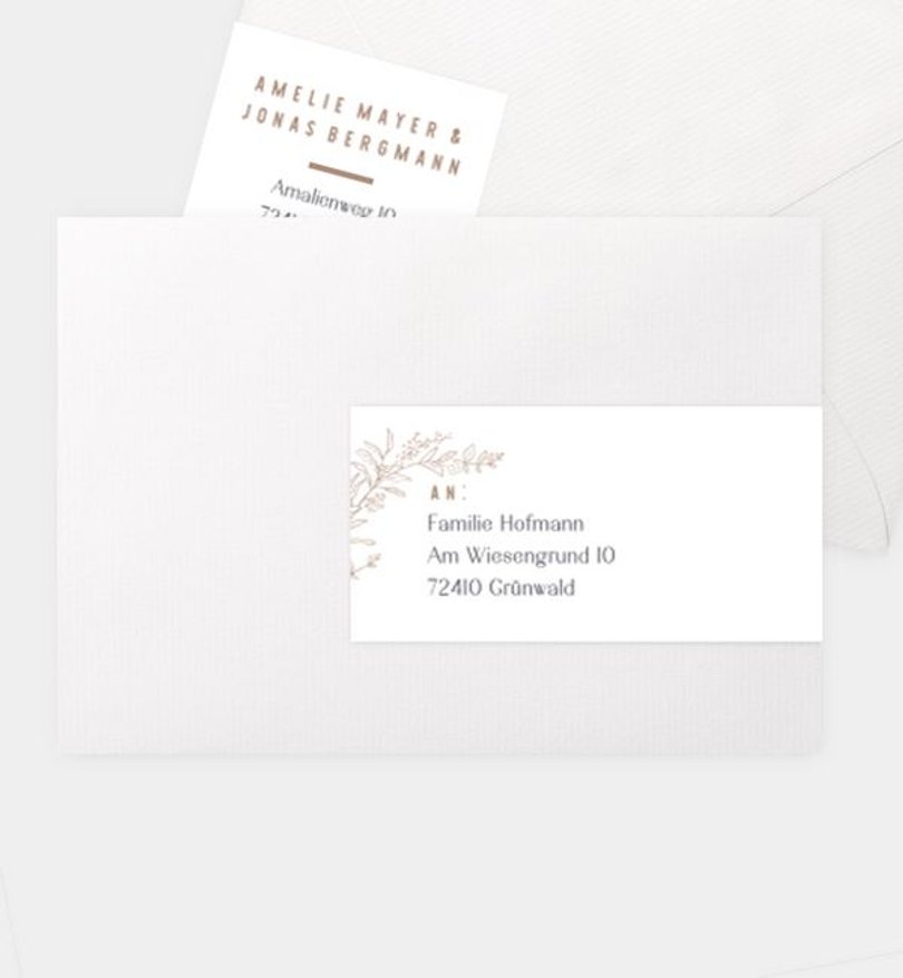 Adressaufkleber Hochzeit Fioritura