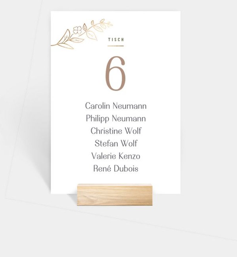 Gruppentischkarte Hochzeit Fioritura