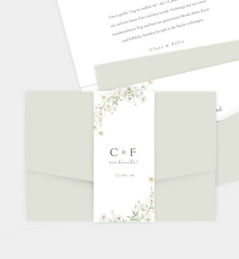 Einladungskarte Hochzeit Daisy Dreams