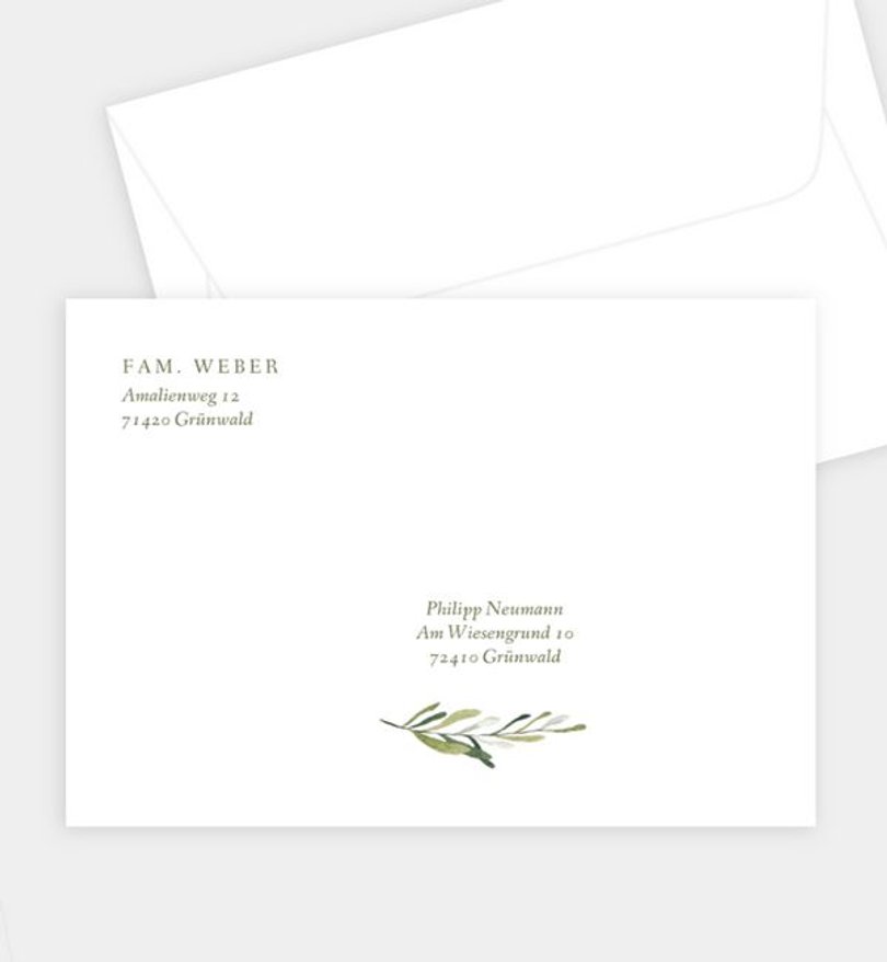 Briefumschlag Kommunion Olive & Bird