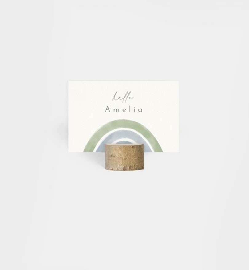 Tischkarte Taufe Bunter Segen