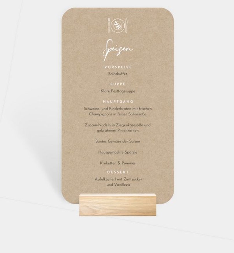 Menükarte Jugendweihe Crafty Icons