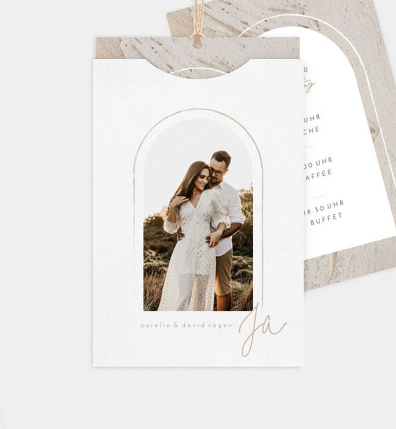 Einladungskarte Hochzeit Sandstone