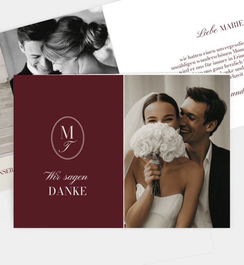 Dankeskarte Hochzeit Classy Love