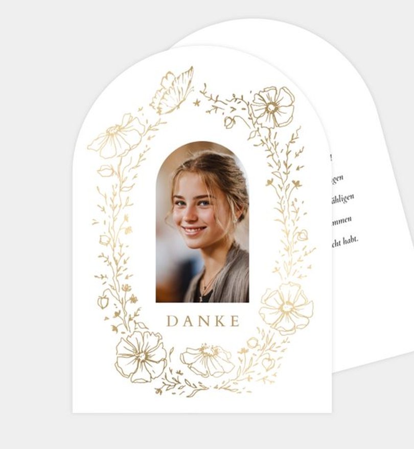Dankeskarte Konfirmation Goldener Tag