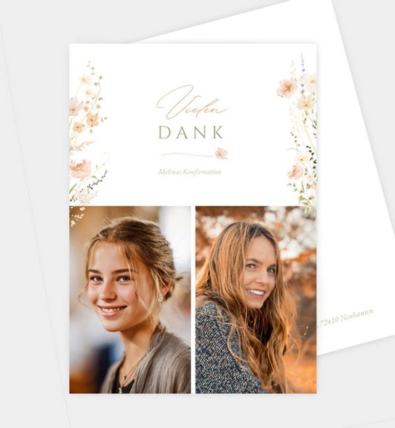 Dankeskarte Konfirmation Flower Whispers