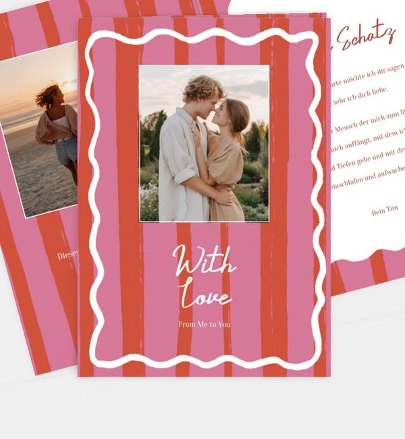 Grußkarte Valentinstag Bold Stripes