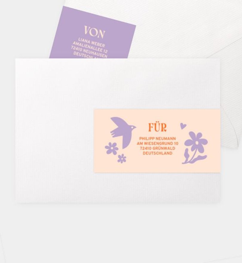 Adressaufkleber Konfirmation Birds