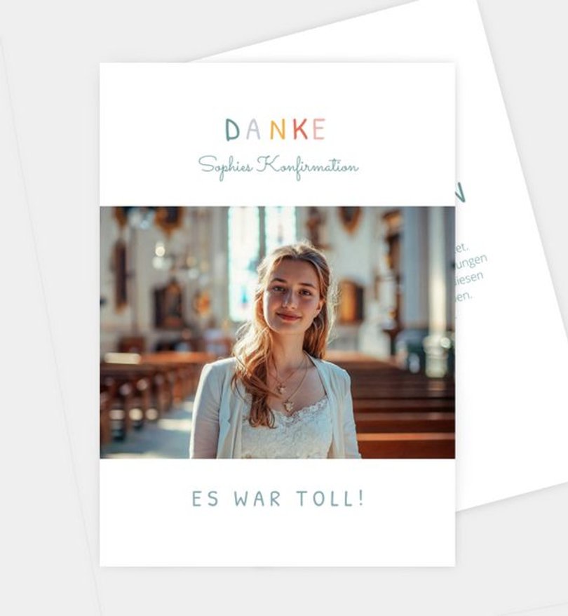 Dankeskarte Konfirmation Cool Grid