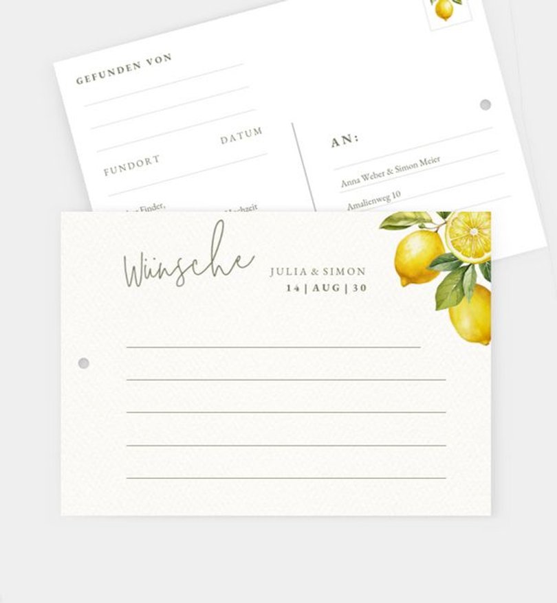 Ballonkarte Hochzeit Lemon Summer