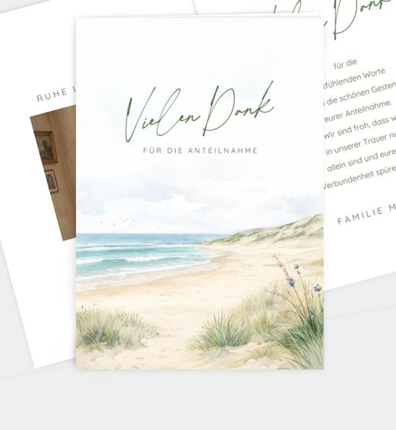 Dankeskarte Trauer Nordseeblick