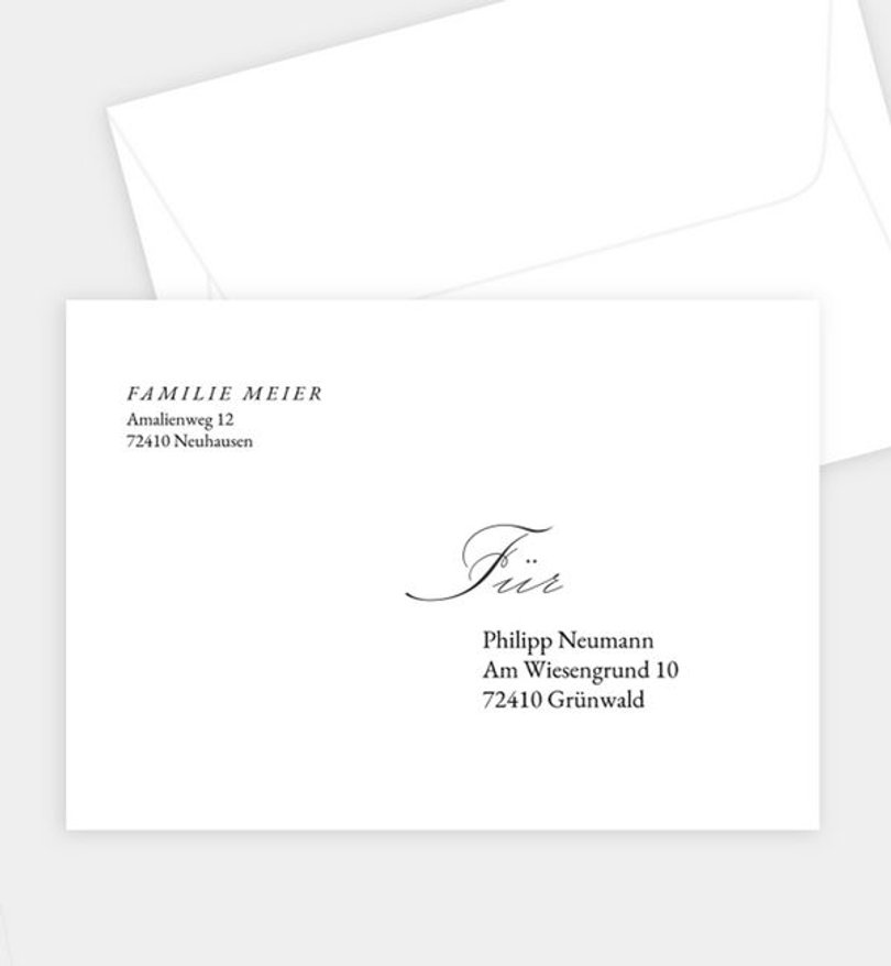 Briefumschlag Trauer Elegant Script