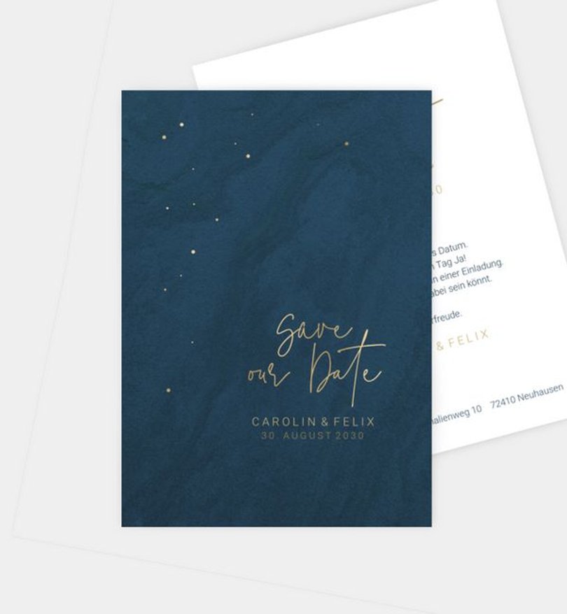 Save-The-Date Karte Hochzeit Sparkling night