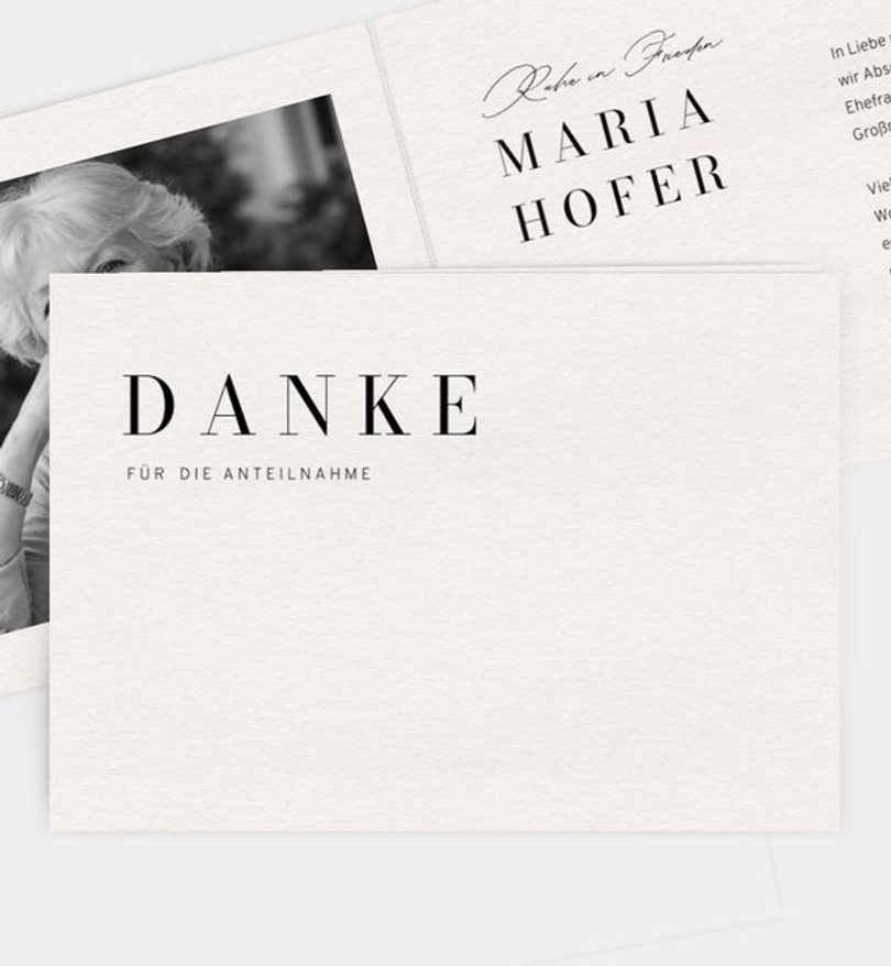 Dankeskarte Trauer Ease