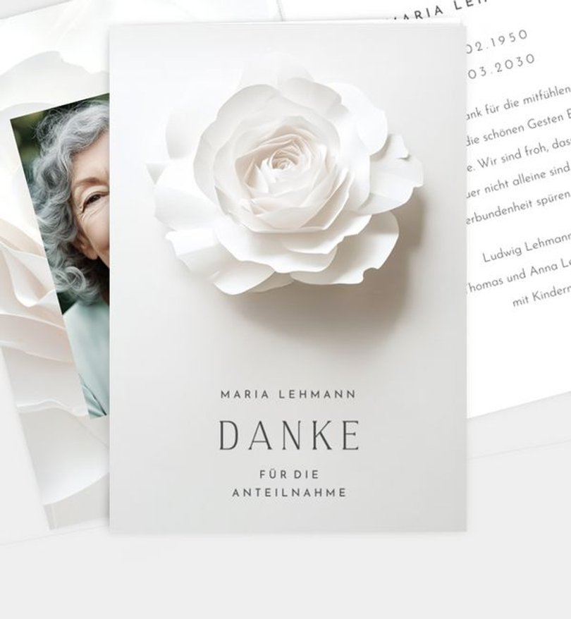 Dankeskarte Trauer Silent Rose · UNICEF