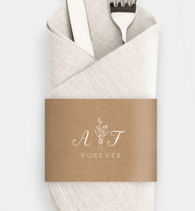Besteck Servietten-Zubehör Hochzeit Forever in Love