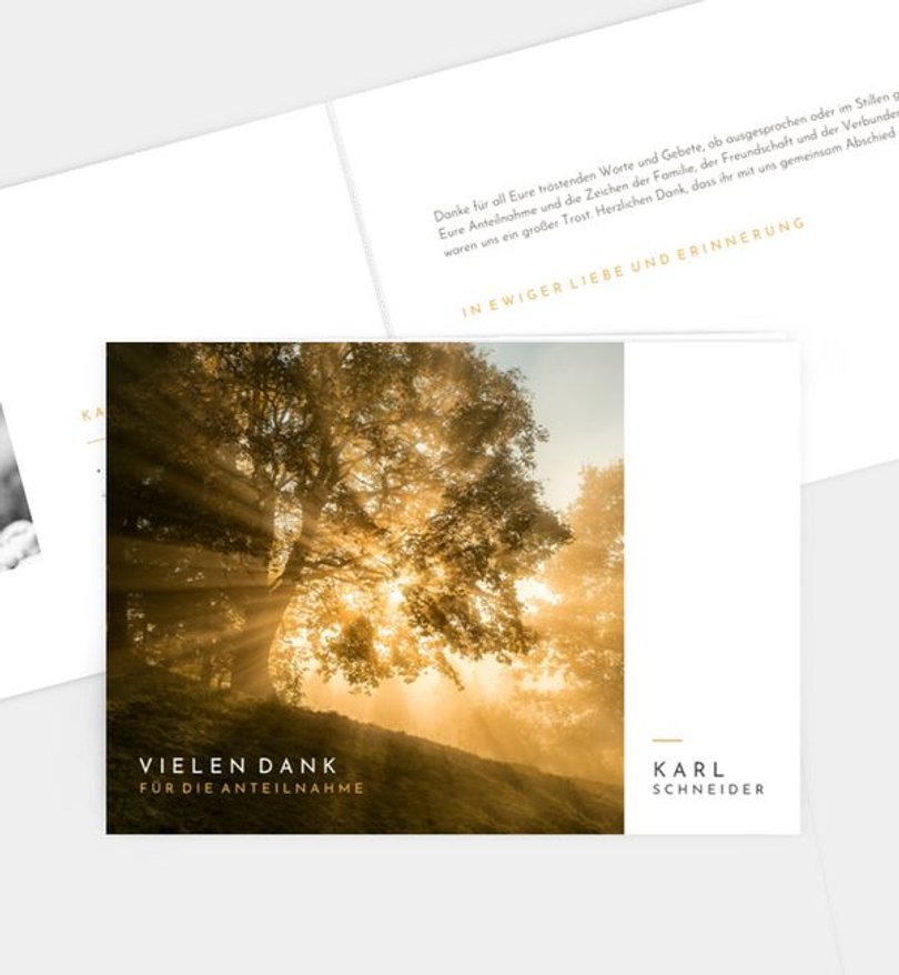 Dankeskarte Trauer Abendhimmel · Sonnenwald · UNICEF