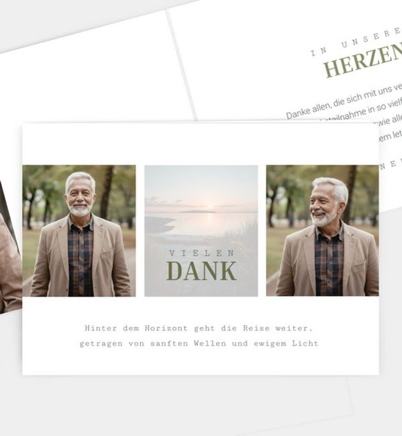 Dankeskarte Trauer Beyond the Horizon