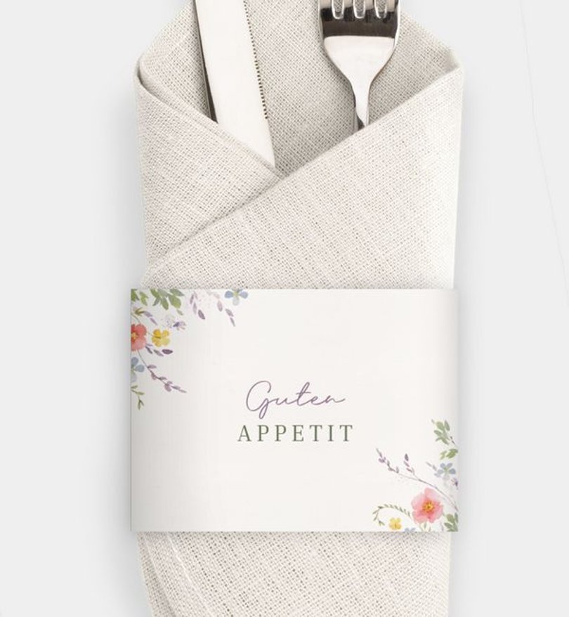 Besteck Servietten-Zubehör Kommunion Wildflowers
