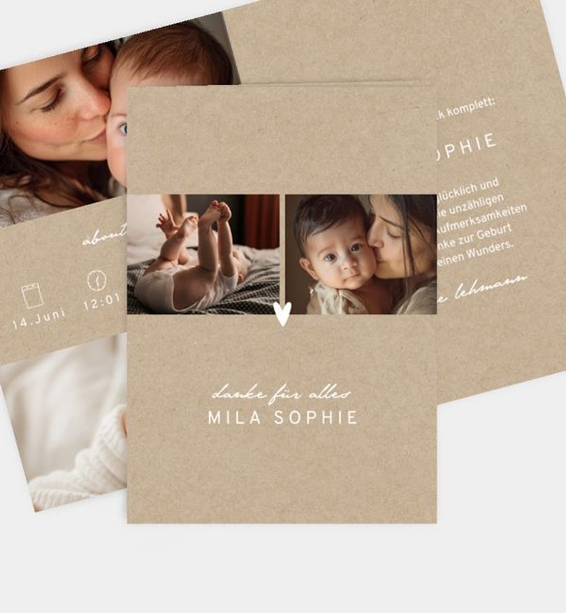 Dankeskarte Geburt Little Heart · UNICEF