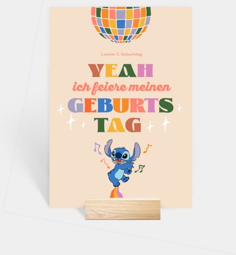 Tischnummer Kindergeburtstag Stitch · Movin' & Groovin'