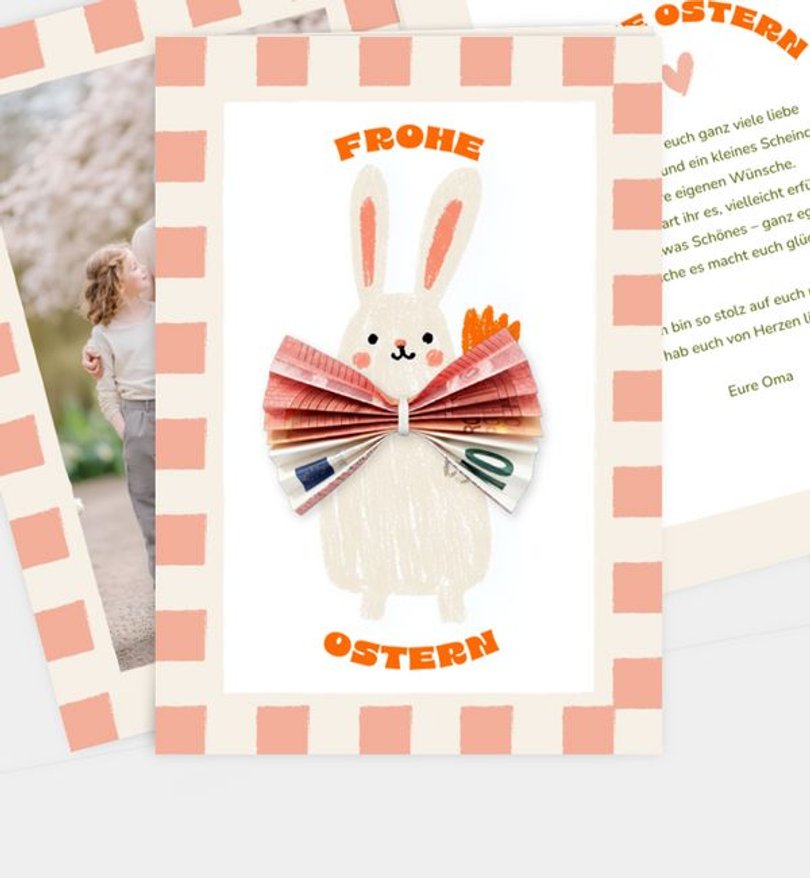 Grußkarte Ostern Money Bunny