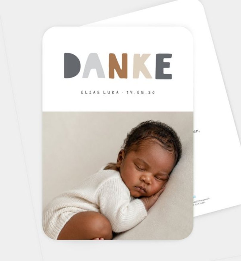 Dankeskarte Geburt Crew · UNICEF