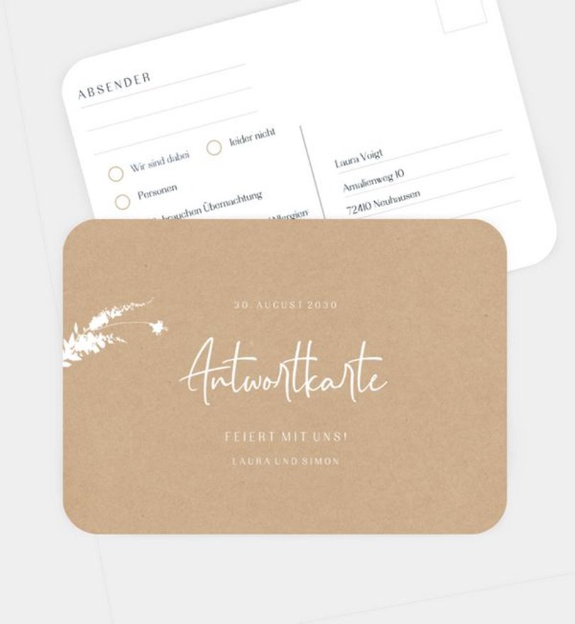 Antwortkarte Hochzeit Sommerkranz