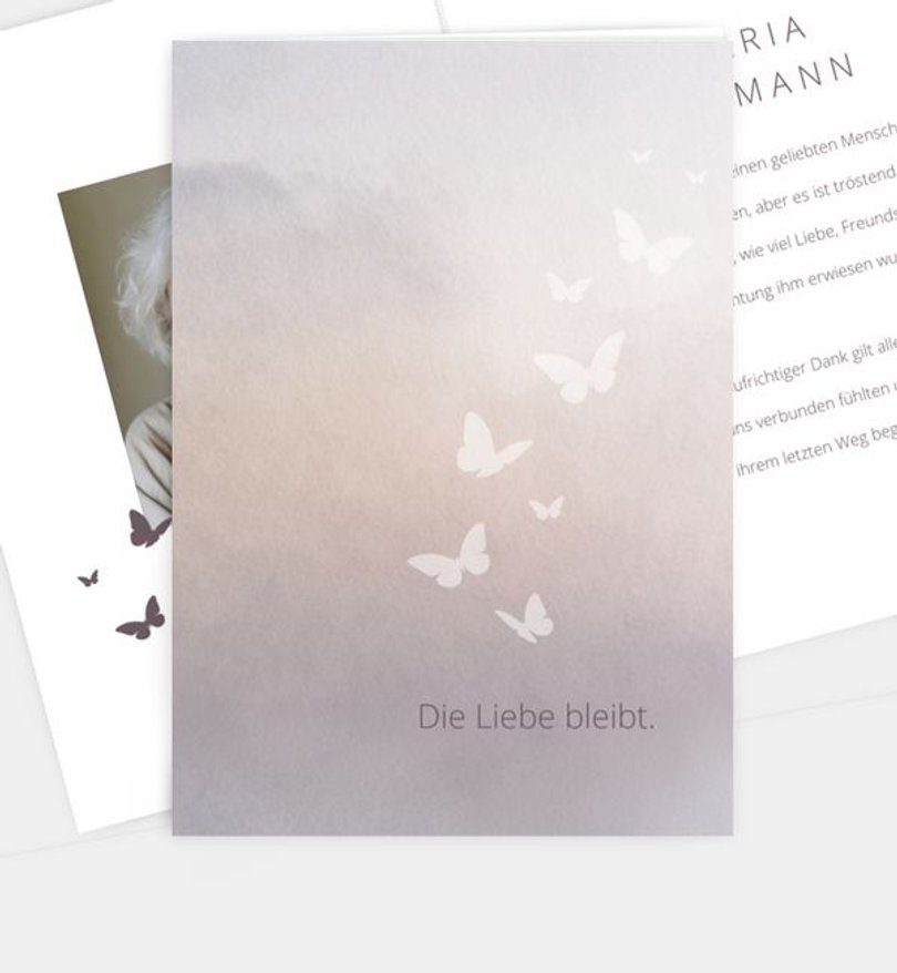 Dankeskarte Trauer Love Remains