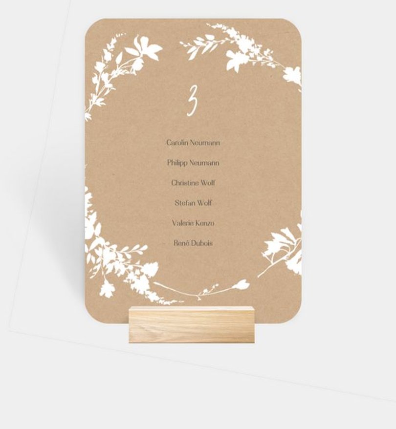 Gruppentischkarte Hochzeit Sommerkranz