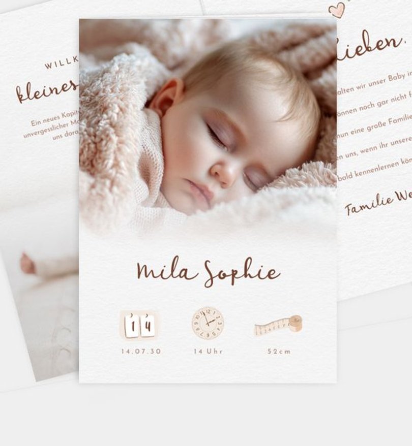 Geburtsanzeige Geburt Zartes Willkommen · UNICEF