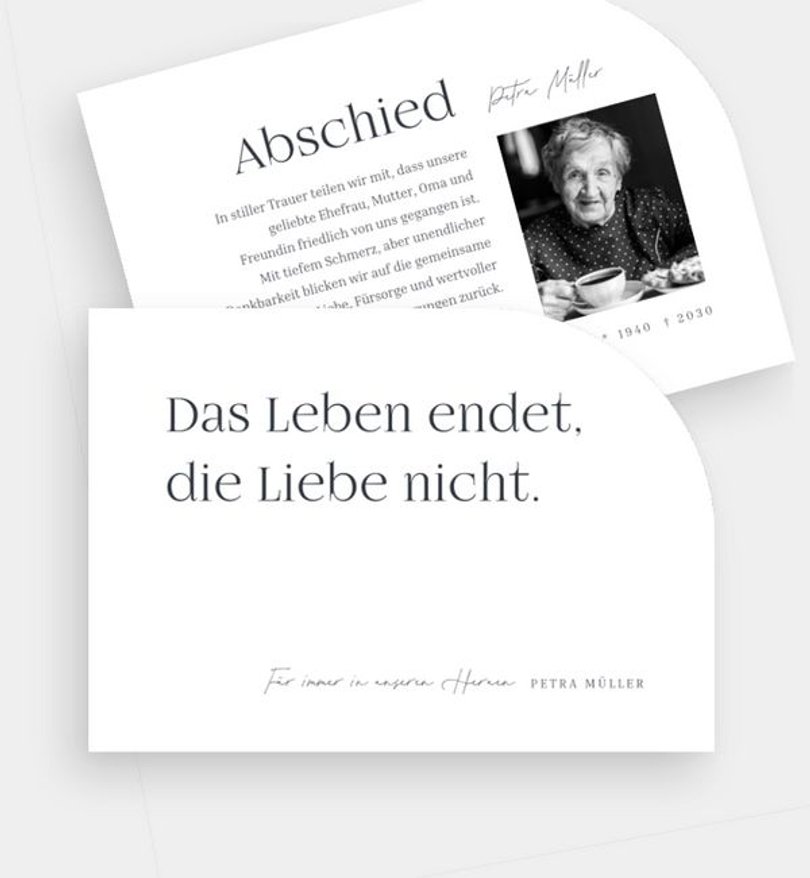 Trauerkarte Trauer Worte des Herzens