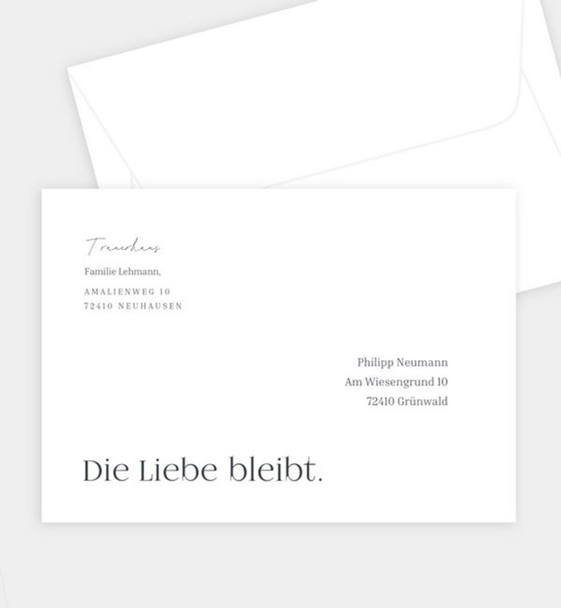 Briefumschlag Trauer Worte des Herzens