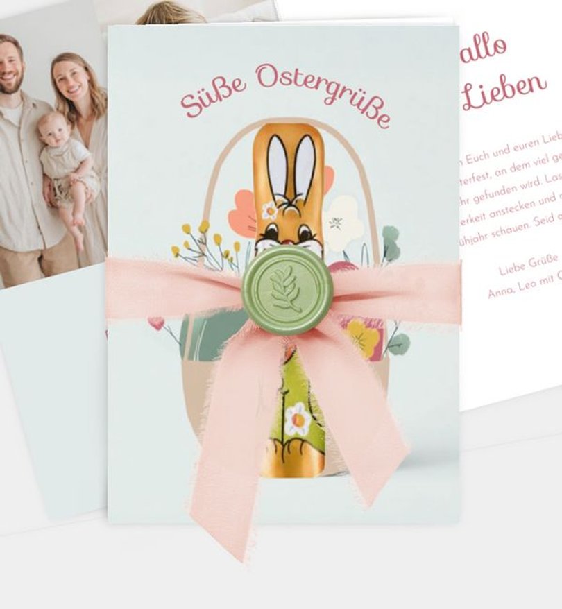 Grußkarte Ostern Osterkorb