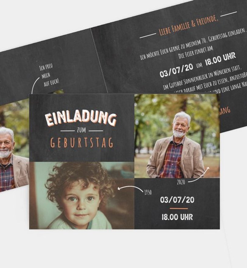 Einladungskarte Geburtstag Bildertafel · UNICEF