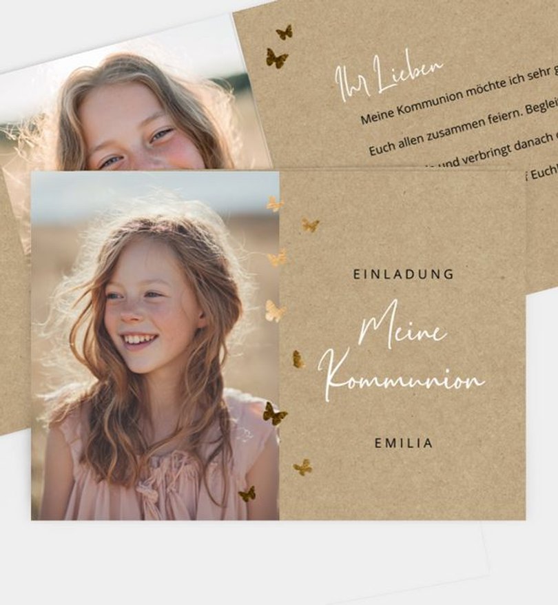 Einladungskarte Kommunion Butterfly · UNICEF