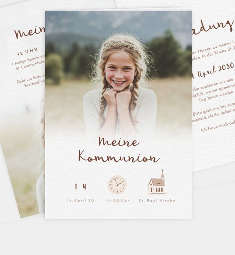 Einladungskarte Kommunion Zarte Kommunion · UNICEF