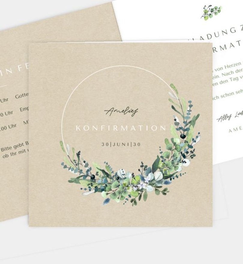 Einladungskarte Konfirmation Schönes Land · Vintage · UNICEF