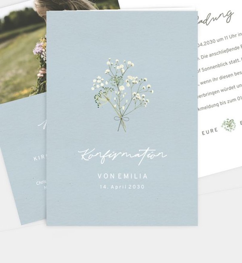 Einladungskarte Konfirmation Schleierkraut · UNICEF