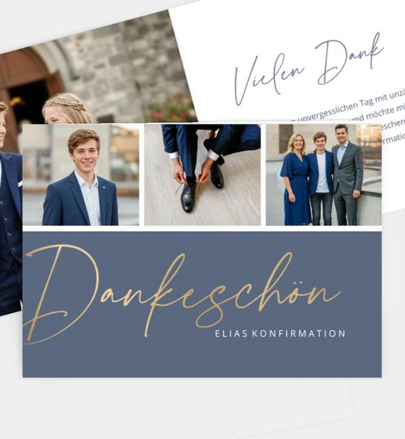 Dankeskarte Konfirmation Dark & Foil · UNICEF